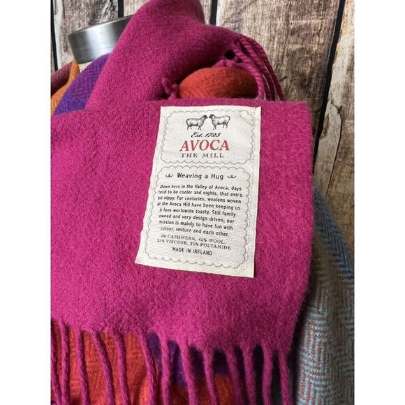 Avoca Silken Cashmere Blend Throw CIRCUS Herringbone Made in Ireland 40x56 - Picture 3 of 8